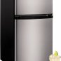 3.2 Cu.Ft Mini Fridge with Freezer, Stainless Steel 2 Door, Adjustable Thermosta