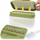Ice Cube Tray with Lid and Bin, 64 Grids Ice Trays for Freezer with Bin, Silicon