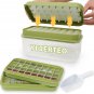 Ice Cube Tray with Lid and Bin, 64 Grids Ice Trays for Freezer with Bin, Silicon