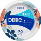 Dixie Paper Plates, 8 1/2 Inch, Dinner Size Printed Disposable Plate, 90 Count