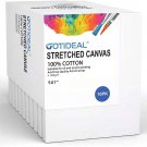 Stretched Canvas, 5X7" Inch Set of 10, Primed White - 100% Cotton Artist Canvas