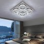 Modern Crystal LED Chandelier Lighting, 3-Colors 5 Rings Crystal Flush Mount Cei