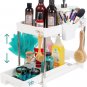 Adjustable Height under Sink Organizers and Storage, 2 Tier Sliding Bathroom Bas