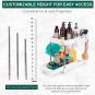 Adjustable Height under Sink Organizers and Storage, 2 Tier Sliding Bathroom Bas