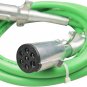 FIT 7-Way ABS Straight Cable 15 Ft Trailer Electrical Power Cord Green, 4/12, 2/