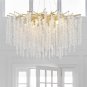 Modern Gold Chandelier Light Fixture - D31.5 Luxury Crystal Chandelier Lighting,
