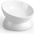 Elevated Cat Food Bowl, 5 Oz Ceramic Raised and Tilted Pet Water Bowl, anti Vomi