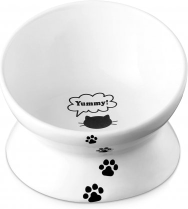 Cat Bowl anti Vomiting, Raised Cat Food Bowls, Tilted Elevated Cat Bowl, Ceramic