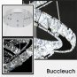 Modern Chandeliers Dimmable Crystal LED 3 Rings Pendant Light Adjustable Cords f