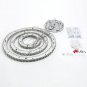 Modern Chandeliers Dimmable Crystal LED 3 Rings Pendant Light Adjustable Cords f
