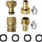 Quick Connect Garden Hose Fitting 3/4 GHT Lead-Free Solid Brass with 4 Rubber Wa