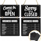 Business Hours Sign, Hanging Open and Closed Sign, Store Hours Signs for Busines