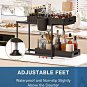 Double Sliding under Sink Organizer, 2 Tier Bathroom Organizer with 1 Cup 4 Hook