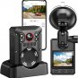 4K Dash Cam, Body Camera Built-In 128G & 3500Mah Battery with 11 Hours Recording