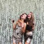 Glittering Wavy Silver Backdrop Metallic Tinsel Foil Fringe Curtains Photo Booth