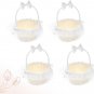 4PCS Flower Girl Baskets for Wedding,White Ivory Flower Girl Basket/Lace Bow Han