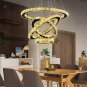 Modern Crystal Chandelier, Dining Room Living Room LED Ceiling Pendant Light Con