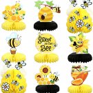 Bumble Bee Party Decorations, 9 Pack Honey Bee Honeycomb Table Centerpieces for