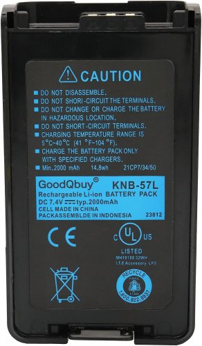 Goodqbuy 7.4V 2000Mah Li-Ion Replacement Walkie Talkie Battery Pack KNB-24 KNB-2