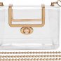 Small Clear Purse Stadium Approved, Gold Fashion Clear Crossbody Bag for Women f