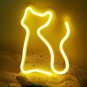 Cute Cat Neon Sign, Warm White Cat Cat Kitty Led Neon Lights Powered by USB or B