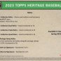 2023 Topps Baseball Blaster Box (8 Packs/9 Cards)