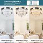FRIXCHUR 11.8" Modern Ceiling Light Flush Mount Crystal Chandelier LED Raindrop