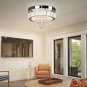 FRIXCHUR 11.8" Modern Ceiling Light Flush Mount Crystal Chandelier LED Raindrop