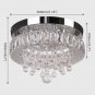 FRIXCHUR 11.8" Modern Ceiling Light Flush Mount Crystal Chandelier LED Raindrop