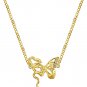 Gold Dainty Necklace 18K Gold Plated Butterfly Snake Pendant Delicate Everyday N