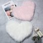2 Pieces Fluffy Heart Shaped Rug Faux Area Rug Bushy Room Carpet for Home Living