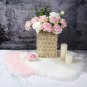 2 Pieces Fluffy Heart Shaped Rug Faux Area Rug Bushy Room Carpet for Home Living