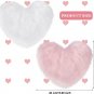 2 Pieces Fluffy Heart Shaped Rug Faux Area Rug Bushy Room Carpet for Home Living