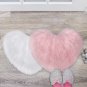 2 Pieces Fluffy Heart Shaped Rug Faux Area Rug Bushy Room Carpet for Home Living