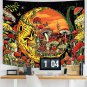 Mushroom Tapestry for Bedroom Hippie Yellow Moon Skull Tapestry Aesthetics Wall