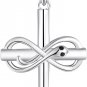 FJ Cross Necklace Snake Infinity Pendant High Polished Sterling Silver Necklace