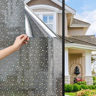 Window Privacy Film, Window Tint for Home Sun Blocking Blackout and UV Protectio