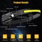 Headlamp Rechargeable, 230° Wide Beam Head Lamp LED with Motion Sensor for Adult