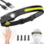 Headlamp Rechargeable, 230° Wide Beam Head Lamp LED with Motion Sensor for Adult