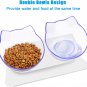Cat Bowls Elevated Cat Food Water Bowls Set, 15° Tilted Raised Cat Bowls, anti V