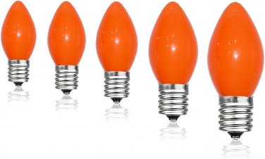 C7 Halloween Replacement Bulbs, Orange Ceramic Christmas Lights Bulbs, Outdoor P
