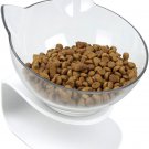 QIYADIN Tilted Raised Posture Cat Food Bowl Neck Protection anti Vomiting 15 Deg