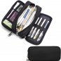 Large Capacity Pencil Case, Aesthetic Pencil Pouch with 3 Compartments Nylon Sto