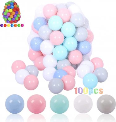 Soft Plastic Ball Pit Balls - Plastic Toy Balls for Kids - Ideal Baby Toddler Ba