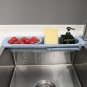 Kitchen Sink Organizer Storage Rack with Expandable Telescopic Holder and Sponge