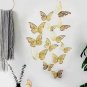 3D Butterfly Wall Stickers,Gold Butterfly for Birthday Party Decorations Cake De