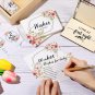 50 Pcs Floral Baby Advice Cards with Wooden Baby Keepsake Box Sonogram Photo Fra
