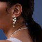 Long Pearl Earrings Pearl Drop Earrings Pearl Statement Earrings for Women Pearl