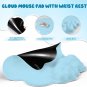 Keyboard Cloud Mouse Pad Wrist Rest,Memory Foam with Non-Slip Base for Typing Pa