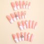 Coffin Press on Nails Long Fake Nails French Nails Press Ons Pink False Nails wi